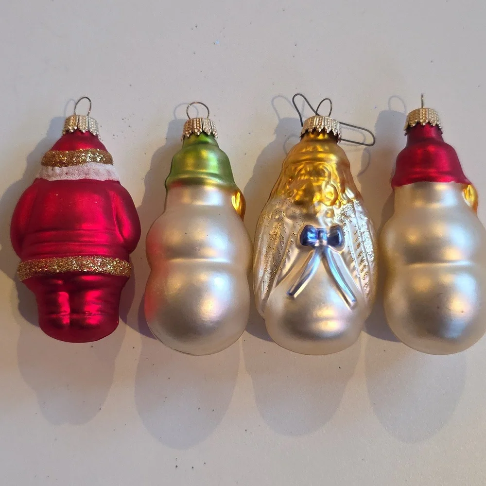Vintage Blown Glass Christmas Ornaments Set - Germany